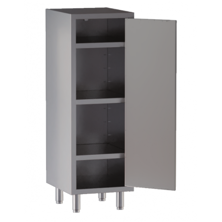 armadio acciaio inox 1 porta battente 3 ripiani h cm. 180 misure cm. 60X60X180