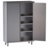 armadio acciaio inox 2 porte battenti 3 ripiani h cm. 180 misure cm. 100X50X180