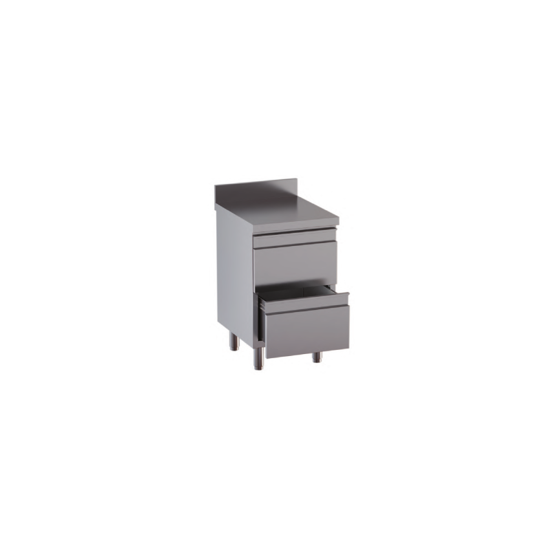 cassettiera con 2 cassetti e alzatina misure cm. 50X60X85