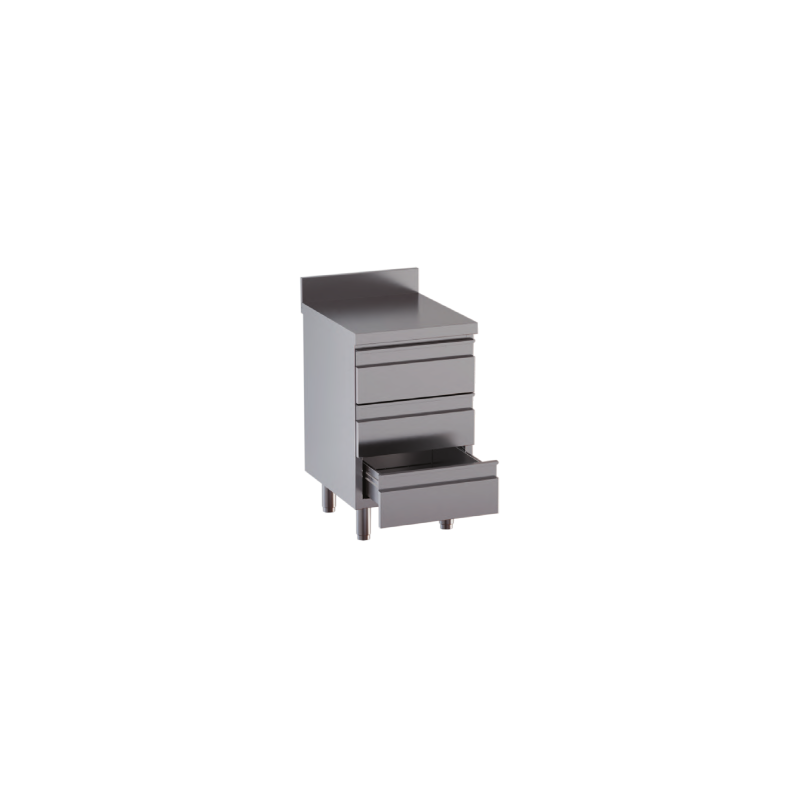 cassettiera con 3 cassetti e alzatina misure cm. 50X60X85