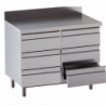 cassettiera con 6 cassetti e alzatina misure cm. 100x70x85