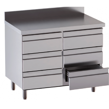 cassettiera con 6 cassetti e alzatina misure cm. 80x70x85