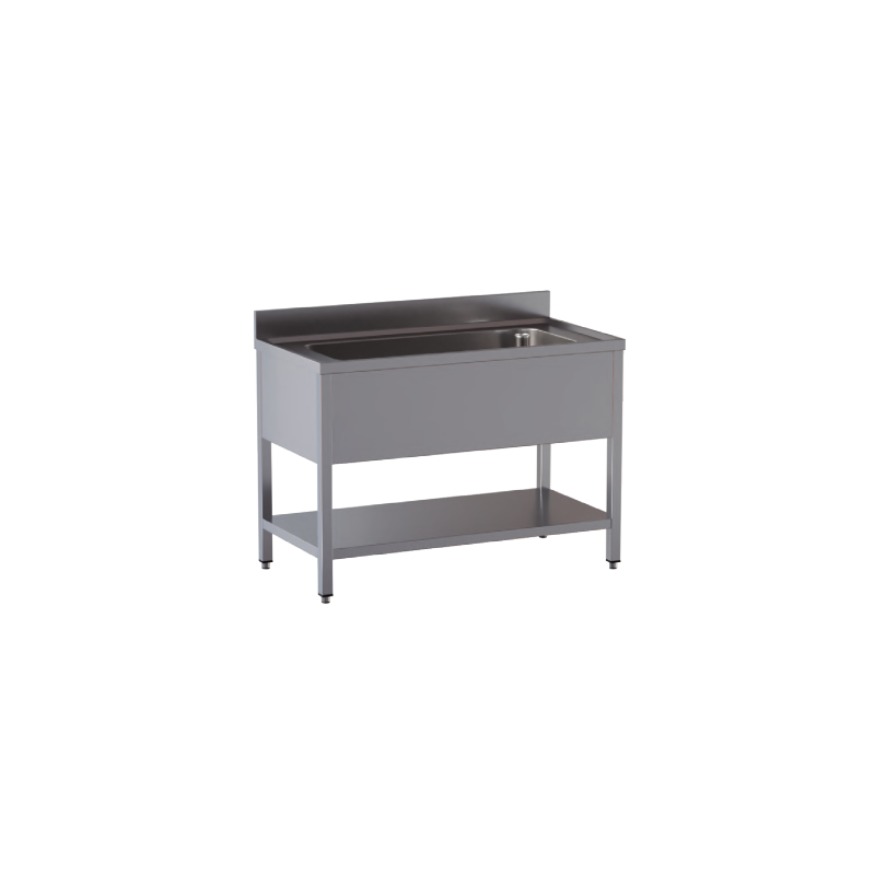 lavello acciaio inox aperto con sottopiano vasca grande misure cm. 140x70x85
