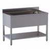 lavello acciaio inox aperto con sottopiano vasca grande misure cm. 140x70x85