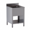 lavello acciaio inox aperto su fianchi e sottopiano 1 vasca misure cm. 70x60x85