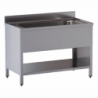 lavello acciaio inox aperto su fianchi e sottopiano vasca grande misure cm. 100x70x85