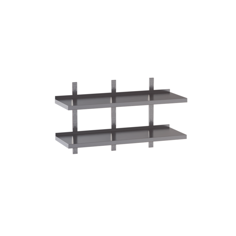 mensola acciaio inox doppia tre cremagliere 160X30X4
