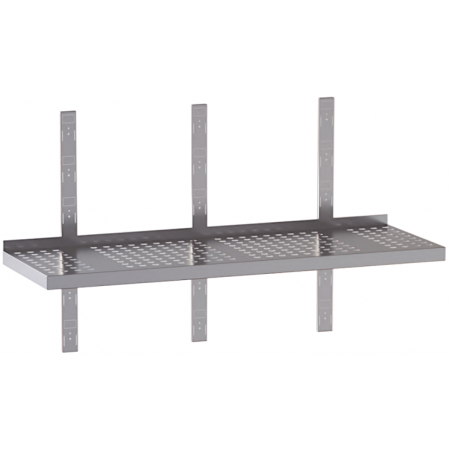 mensola acciaio inox singola forata tre cremagliere 150X30X4