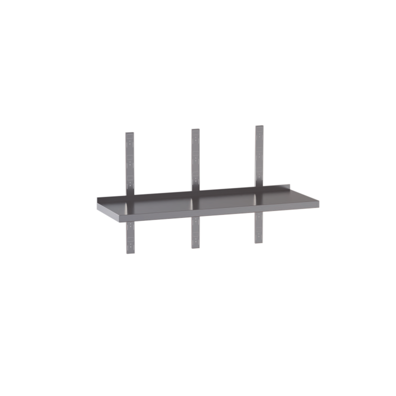 mensola acciaio inox singola tre cremagliere 120X30X4
