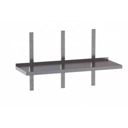 mensola acciaio inox singola tre cremagliere 140X30X4
