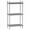 scaffale acciaio inox ripiani lisci h cm 150 3 piani gambe tonde ø 35 mm misure cm. 90X50X150