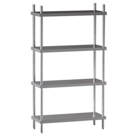 scaffale acciaio inox ripiani lisci h cm 200 4 piani gambe tonde ø 35 mm misure cm. 150X40X200