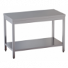 tavolo acciaio inox aperto con sottopiano misure cm. 80x60x85