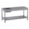 tavolo acciaio inox chef con vasca sx e sottopiano misure cm. 70x70x85