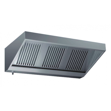 Cappa snack a parete acciaio inox con filtri 100x90x45 con motore