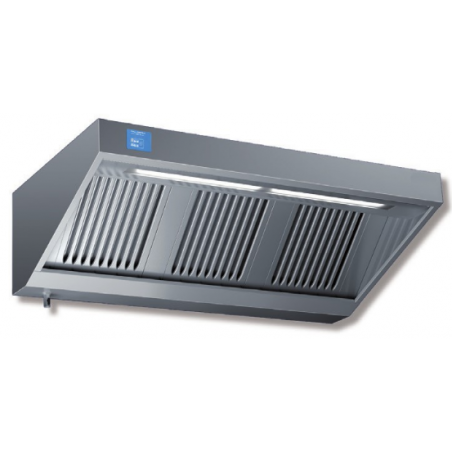 Cappa snack a parete acciaio inox 100x90x45 con con motore regolatore e plafoniera