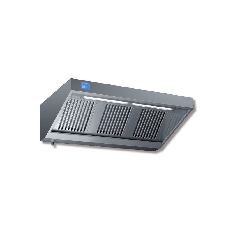 Cappa snack a parete acciaio inox 150x90x45 con con motore regolatore e plafoniera
