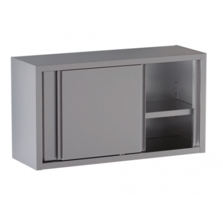 pensile acciaio inox porte scorrevoli 1 ripiano h 65 cm. 110X40X65