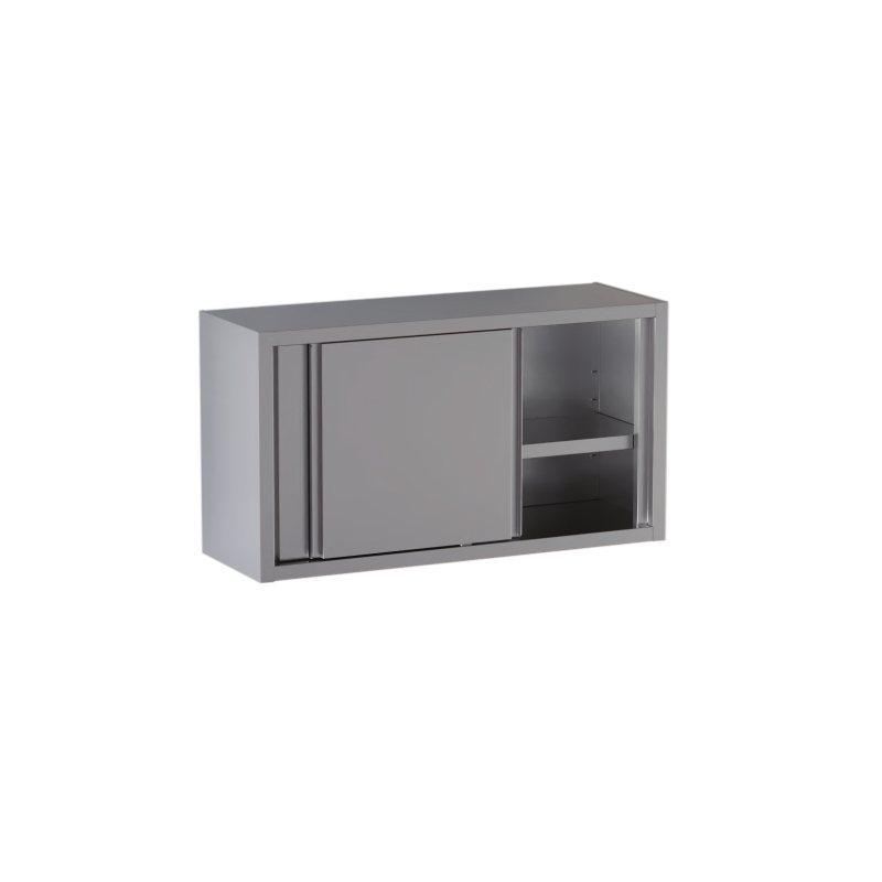 pensile acciaio inox porte scorrevoli 1 ripiano h 65 cm. 130X40X65