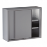 pensile acciaio inox porte scorrevoli 2 ripiani h 100 cm. 140X40X100