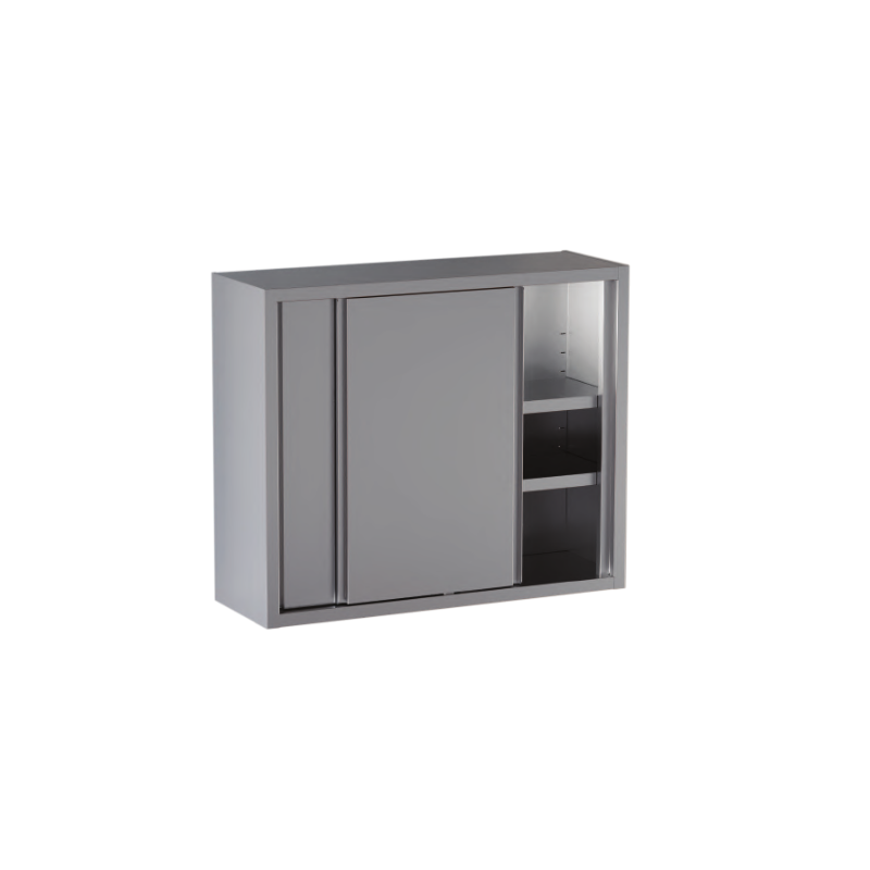 pensile acciaio inox porte scorrevoli 2 ripiani h 100 cm. 160X40X100