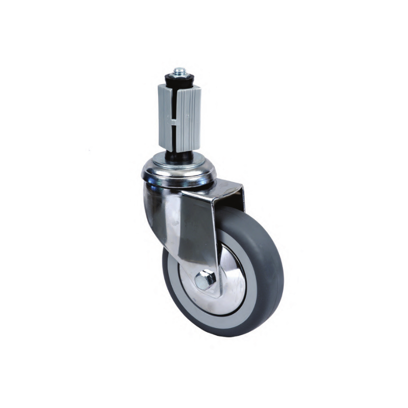 ruota girevole per gamba quadrata tavolo aperto diametro mm. 100, spessore mm. 22, portata kg. 60