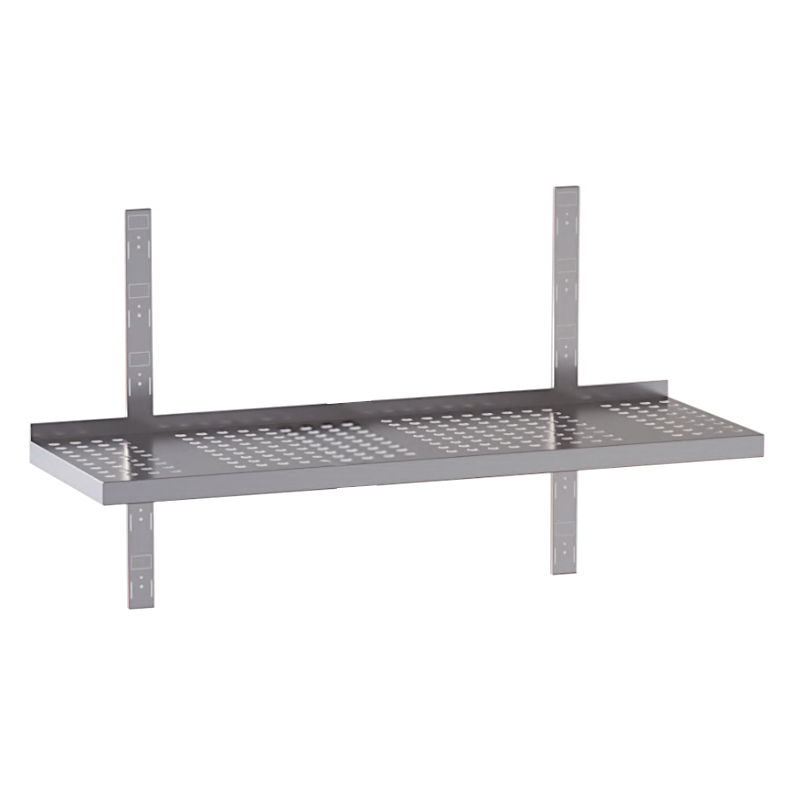 mensola acciaio inox singola forata 60X30X4