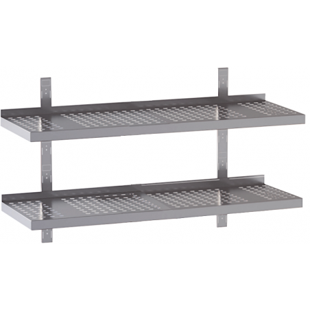 mensola acciaio inox doppia forata 90X30X4