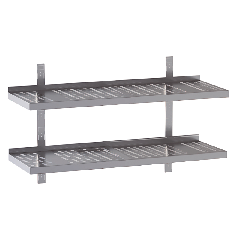 mensola acciaio inox doppia forata 60X40X4