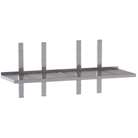 mensola acciaio inox singola forata quattro cremagliere200X40X4