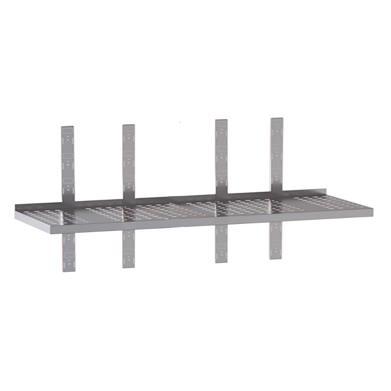 mensola acciaio inox singola forata quattro cremagliere180X40X4