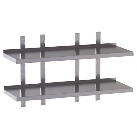 mensola acciaio inox doppia quattro cremagliere180X30X4