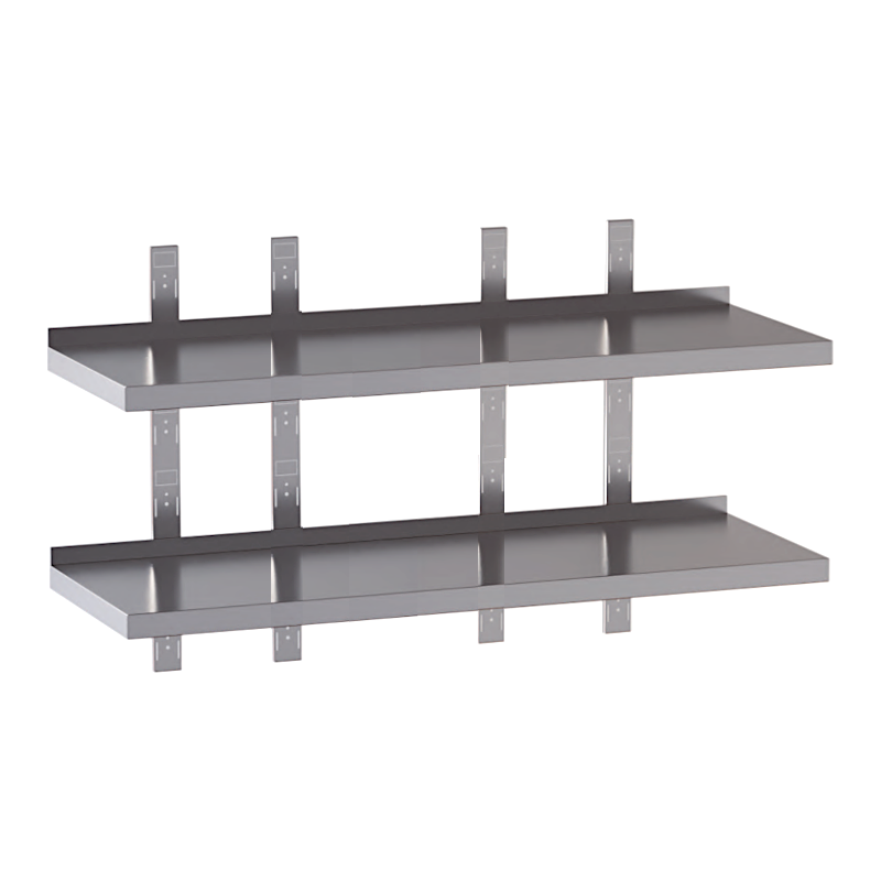 mensola acciaio inox doppia quattro cremagliere170X30X4