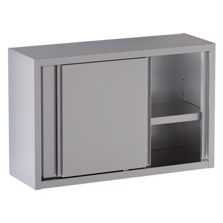 pensile acciaio inox porte scorrevoli 1 ripiano h 80 cm. 150X40X80