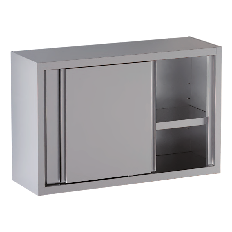 pensile acciaio inox porte scorrevoli 1 ripiano h 80 cm. 120X40X80