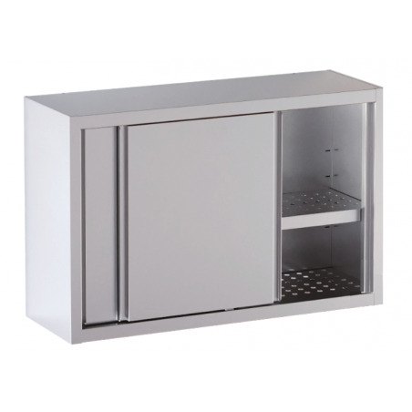 pensile acciaio inox porte scorrevoli con sgocciolatoio h 65 cm. misure cm. 180x40x65