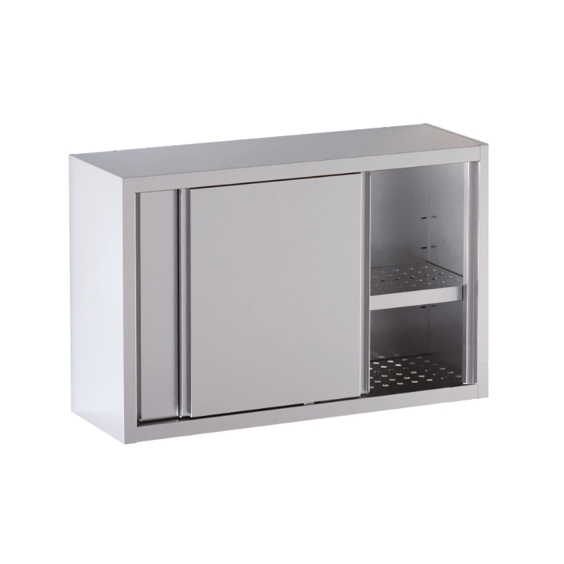 pensile acciaio inox porte scorrevoli con sgocciolatoio h 65 cm. misure cm. 140x40x65