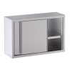 pensile acciaio inox porte scorrevoli con sgocciolatoio h 65 cm. misure cm. 140x40x65