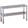 ripiano mensola in acciaio inox di appoggio doppio per tavoli gambe quadre 40x40 mm ripiano doppio h 70 100X35X70