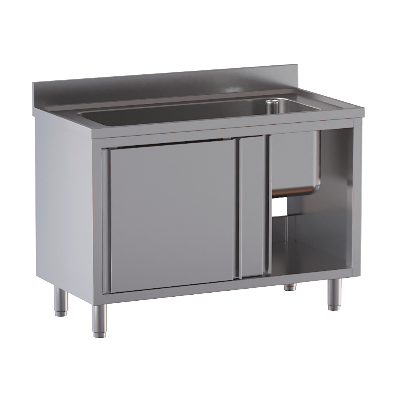 lavello acciaio inox armadiato vasca grande misure cm. 100x70x85