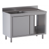 lavello acciaio inox armadiato 1 vasca gocciolatoio dx misure cm. 150X60X85