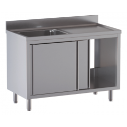 lavello acciaio inox armadiato 1 vasca gocciolatoio dx misure cm. 100x60x85