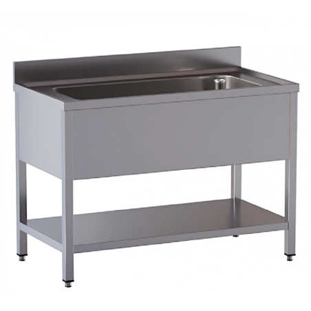 lavello acciaio inox aperto con sottopiano vasca grande misure cm. 200X70X85