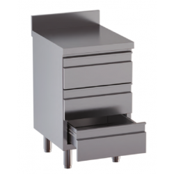 cassettiera con 3 cassetti e alzatina misure cm. 50x70x85