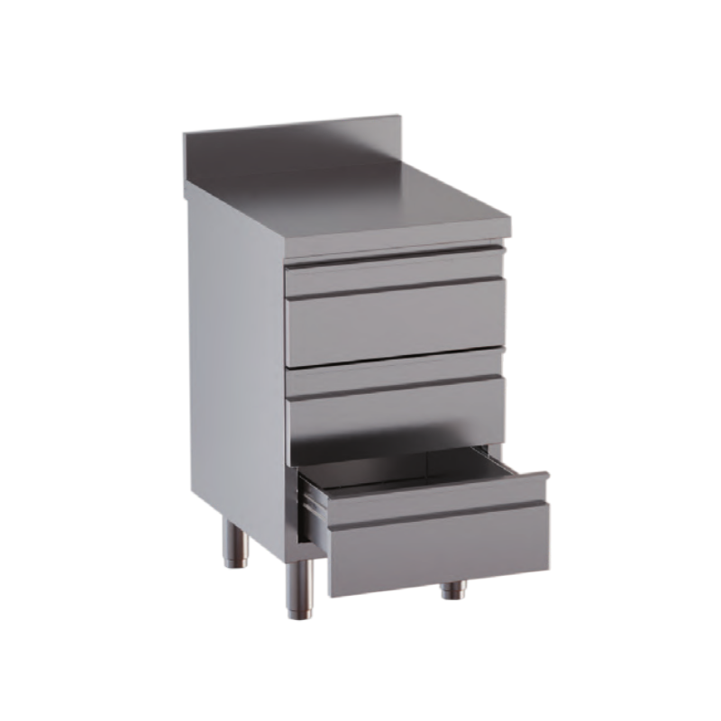 cassettiera con 3 cassetti e alzatina misure cm. 50x70x85