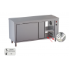 tavolo acciaio inox armadiato caldo passante con porte scorrevoli su due lati 2500w 90° 200 X 70 X 85
