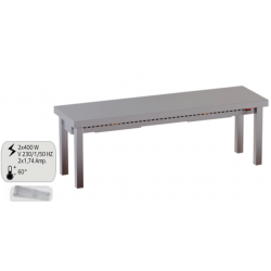 ripiano mensola in acciaio inox di appoggio per tavoli gambe quadre 40x40 mm ripiano singolo con riscaldamento h 40 120x35x40