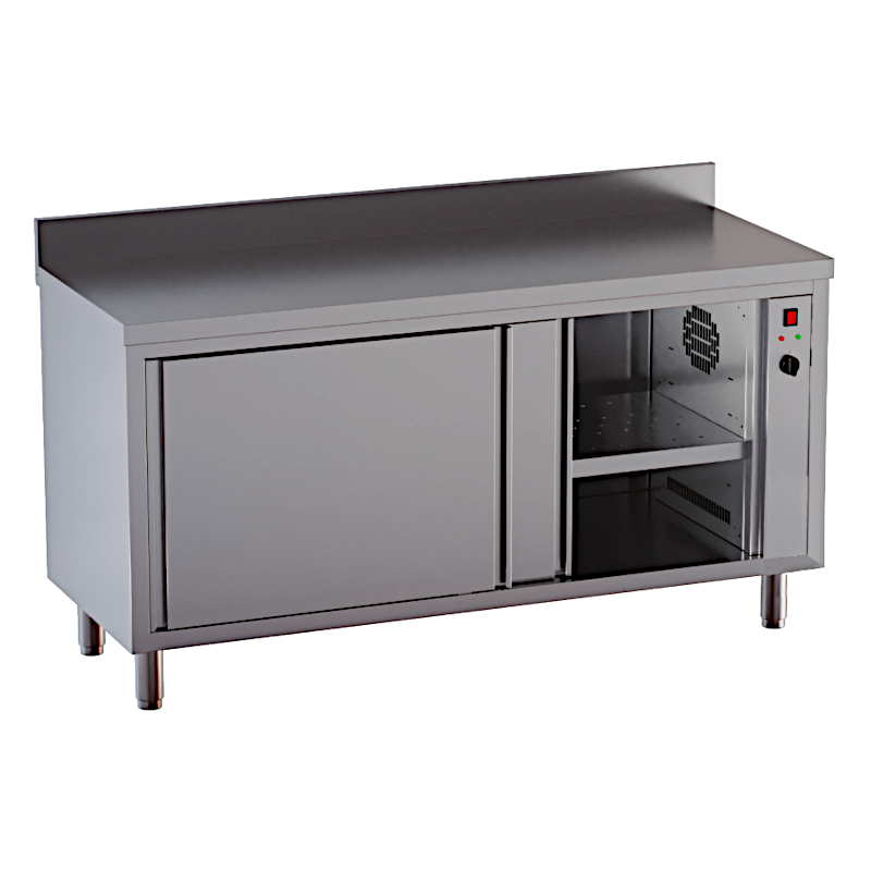 tavolo caldo con porte scorrevoli e alzatina 2500w 90° 150 X 60 X 85