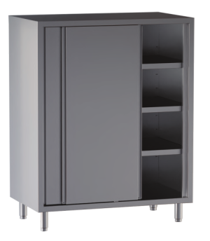 armadio acciaio inox porte scorrevoli con 3 ripiani h cm 150 misure cm. 100X60X150