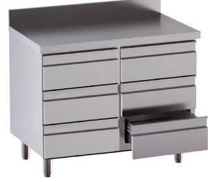 cassettiera con 6 cassetti e alzatina misure cm. 80x60x85